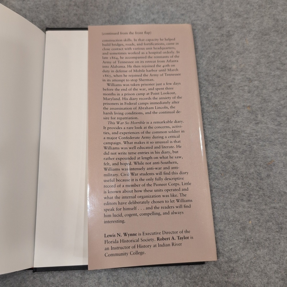 This War So Horrible Civil War Diary Hiram Smith Williams 1993 Hardcover‎ Book - Picture 7 of 7